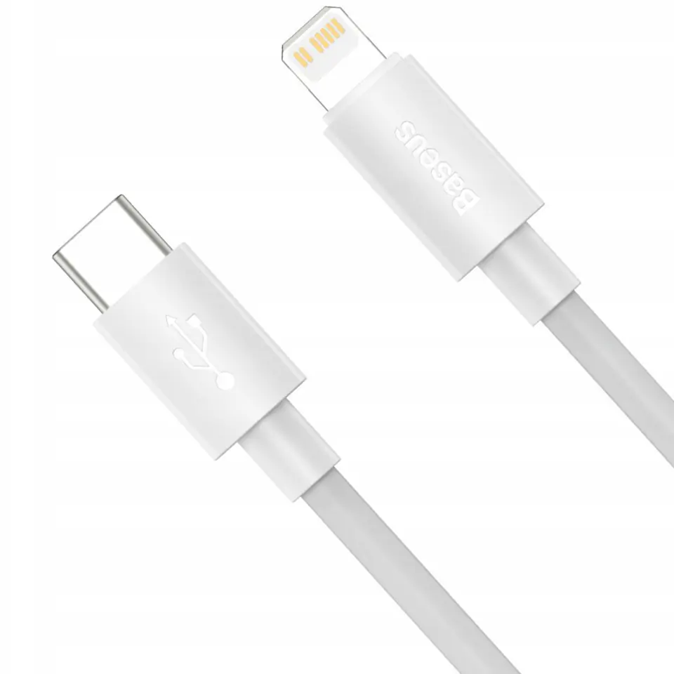 Kabel Baseus USB-C do Lightning iPhone PD 18W przewód 1m szybkie ładowanie szybki biały