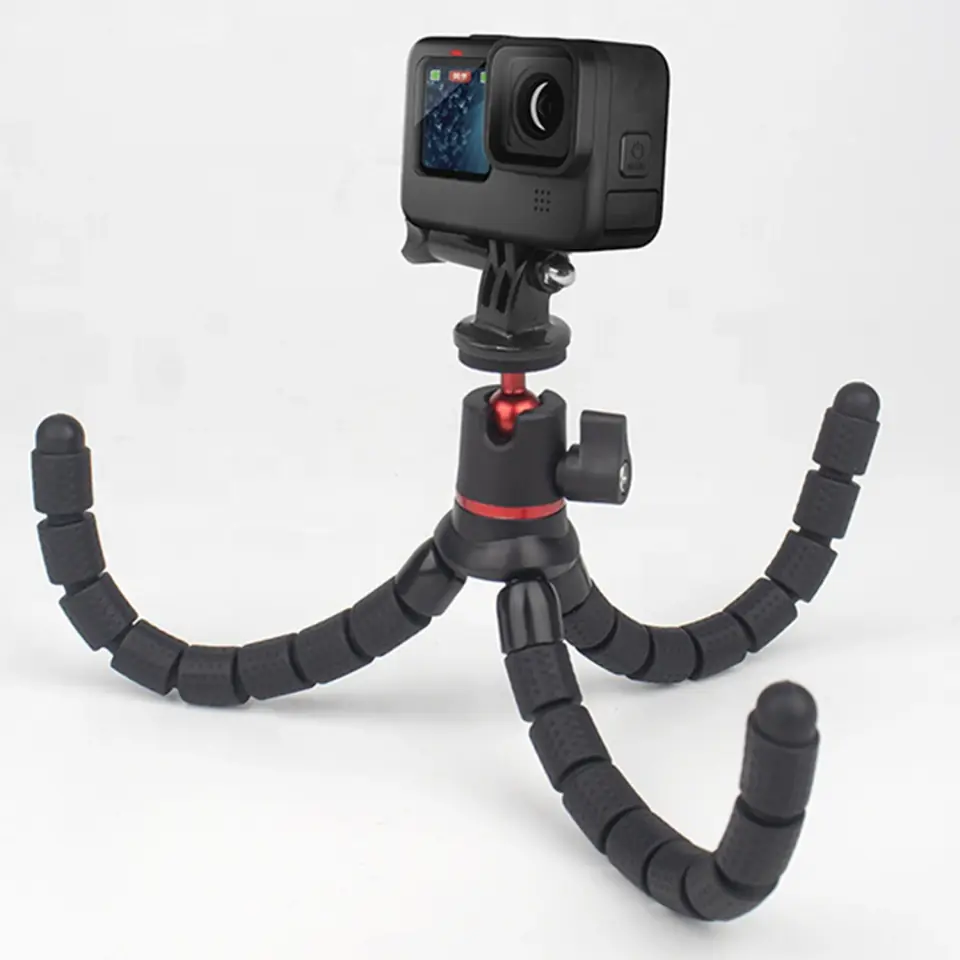 Elastyczny statyw do zdjęć mini tripod giętki na aparat kamerę 1/4" trójnóg Octopus czarny