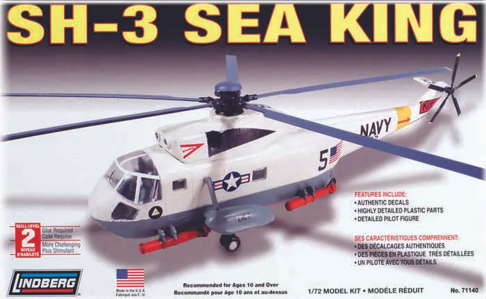 Plastic model for gluing Linberg (USA) - helicopter helicopter SH-3 Sea King