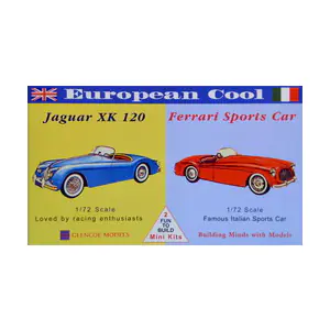 Plastic model - European Cool Cars - Jaguar XK-120 / Ferrari 250 - Glencoe Models (2pcs)