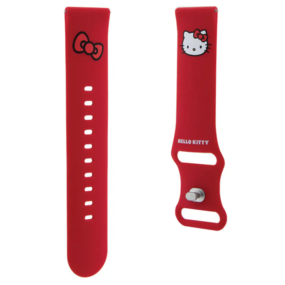 Hello Kitty Pasek Uniwersalny HKUWLSCHBLR Silicone Kitty Head czerwony/red 22mm