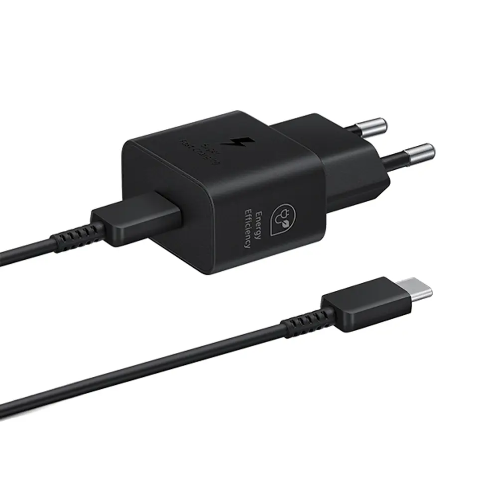 Ład. siec. Samsung EP-T2510XB 25W Fast Charge + kabel USB-C/USB-C czarny/black