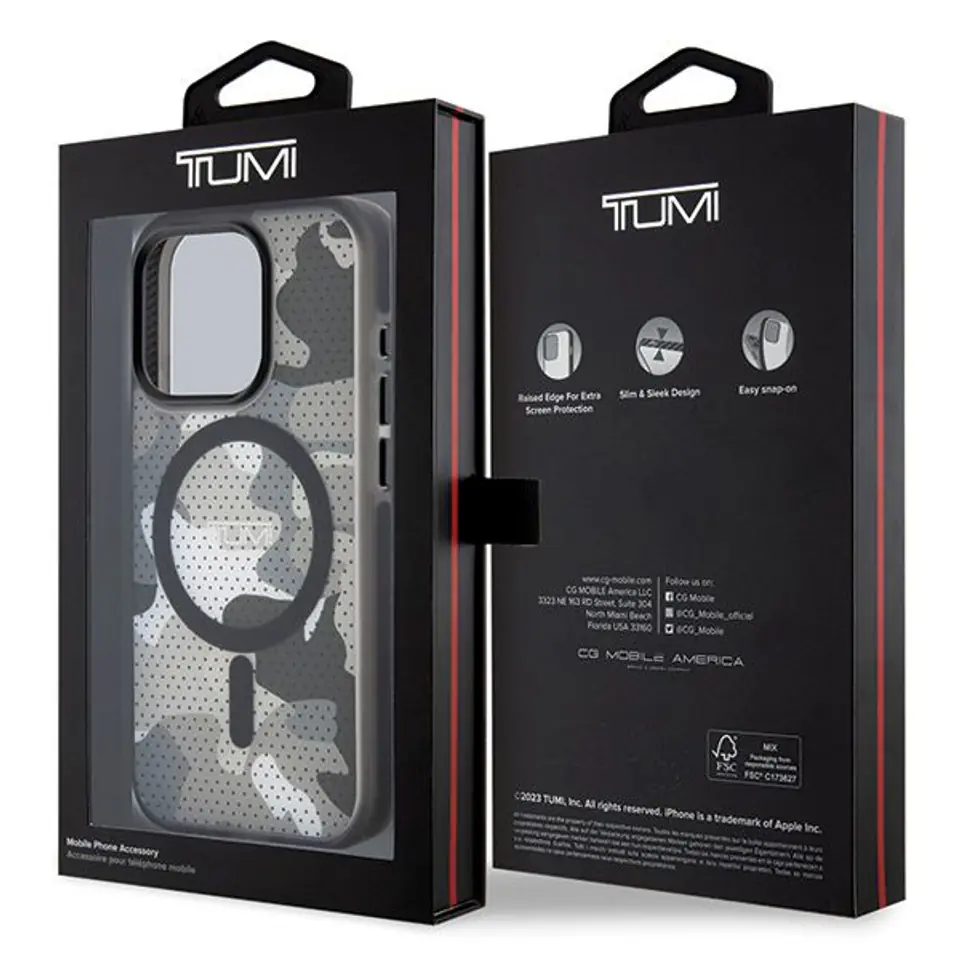 Tumi TUHMP15XTCAMK iPhone 15 Pro Max 6.7" czarny/black hardcase Frosted Camo Print MagSafe