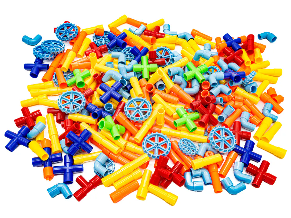 Blocks Construction Straws, Colorful Pipeline Pipe Tubes approx. 340 Elements