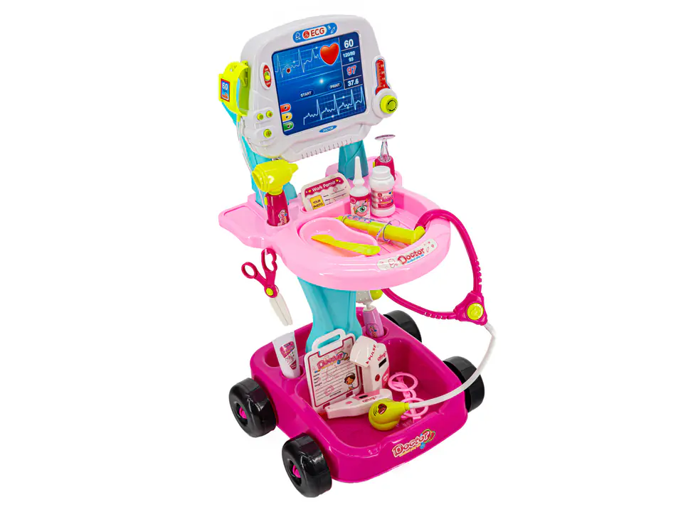 Doctor's Stroller For Girl With Accessories, Doctor's Set Pink