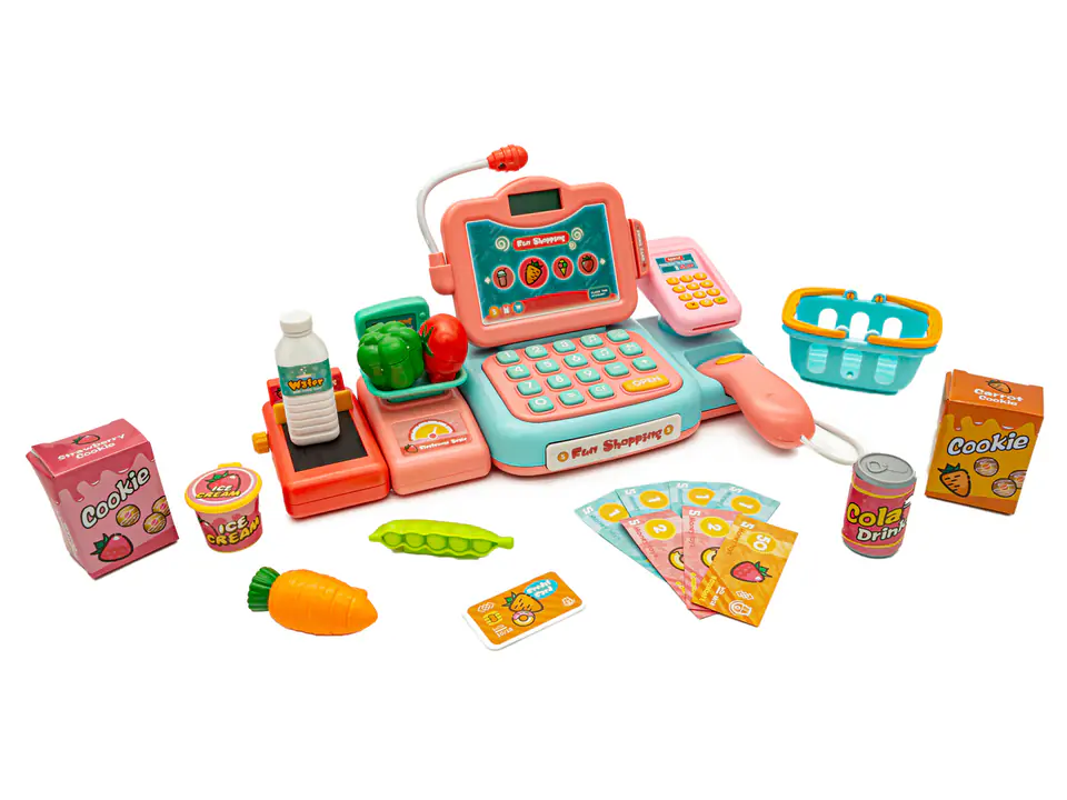 Educational shop cash register - microphone, scale, reader, accessories