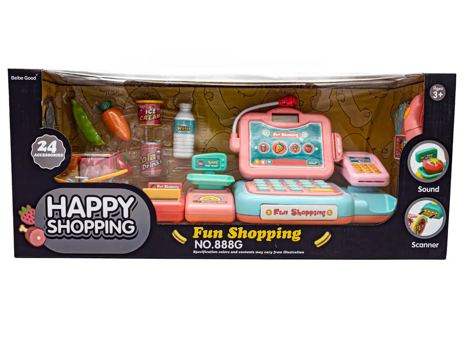 Educational shop cash register - microphone, scale, reader, accessories