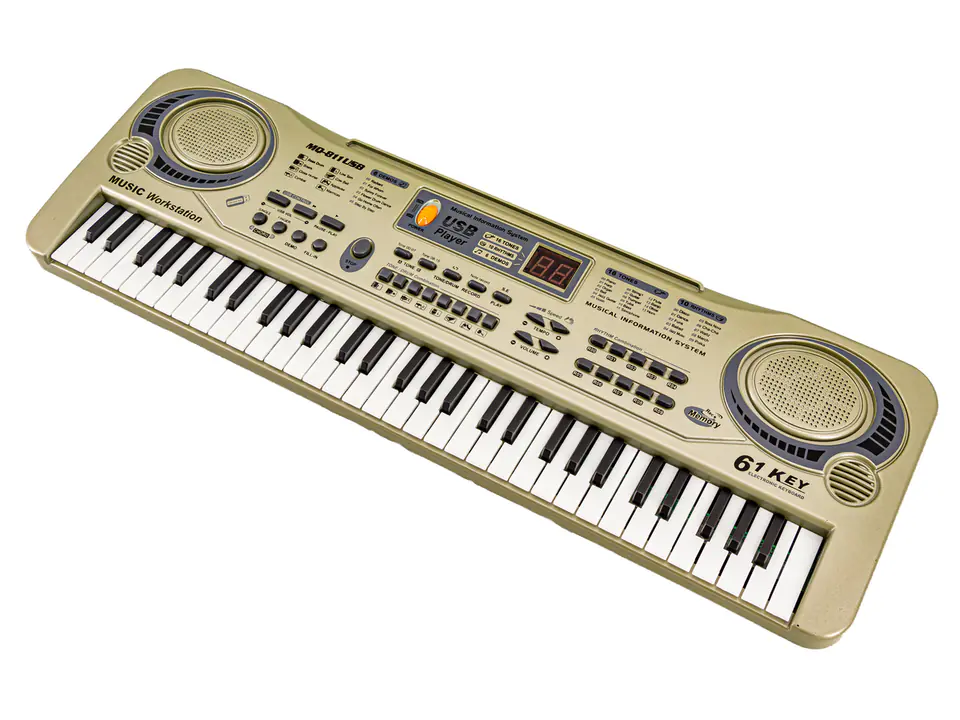 Keyboard MQ-811 Organs, 61 Keys, Power Adapter, Microphone, USB