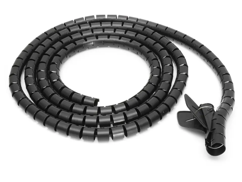 Cable Organizer, Spiral Cable Tie, Grille, BLACK Cover 3m