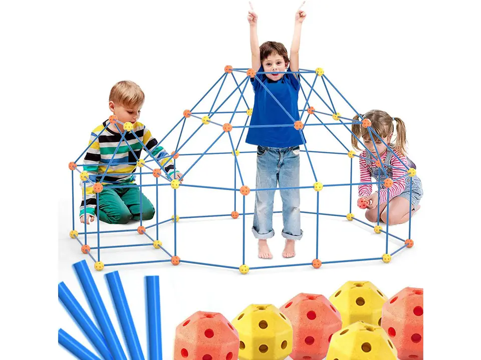 Tent Base Fort Construction Straws, Blocks, Sticks approx. 118 Elements