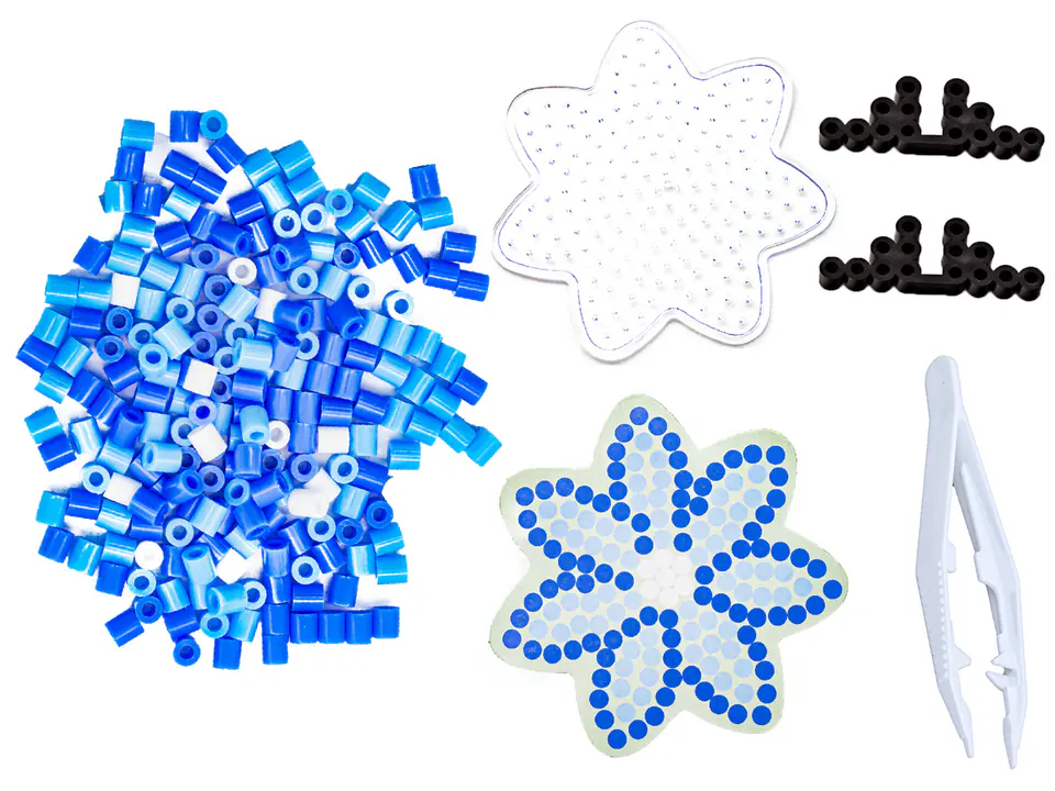 Ironing beads, Ironing machine, Template, Sachet BLUE FLOWER