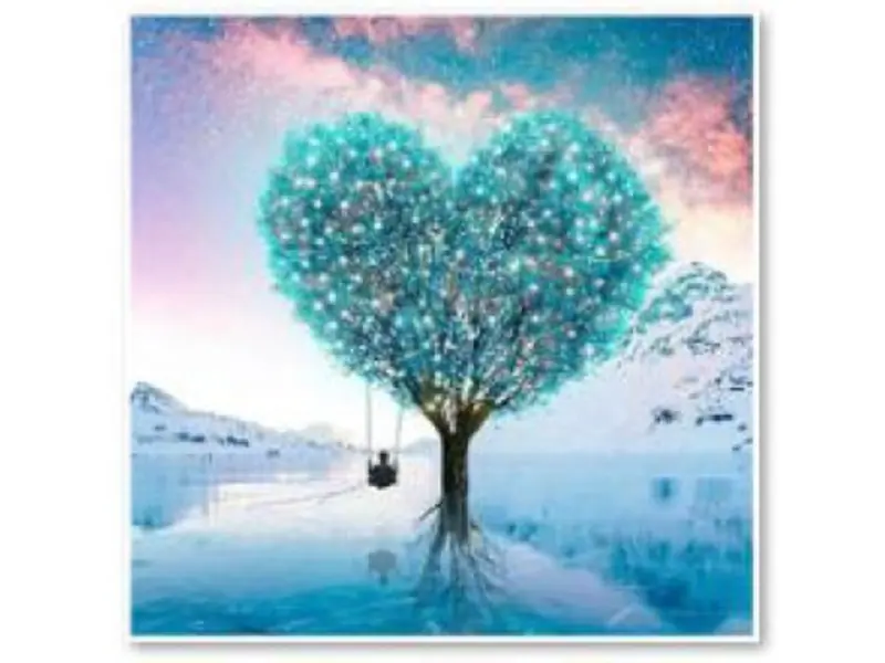 Diamond Embroidery, Painting, Diamond Mosaic Diamond Painting, TREE - HEART 30x30cm