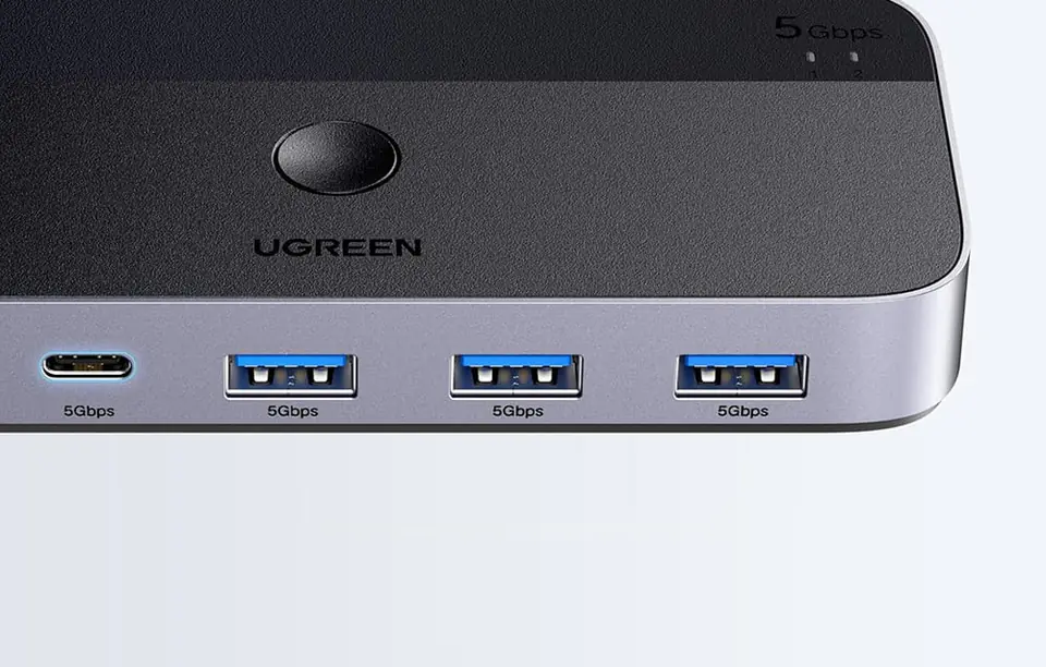 Przełącznik switch USB 3.0 UGREEN CM662, 2X4 out (czarny)