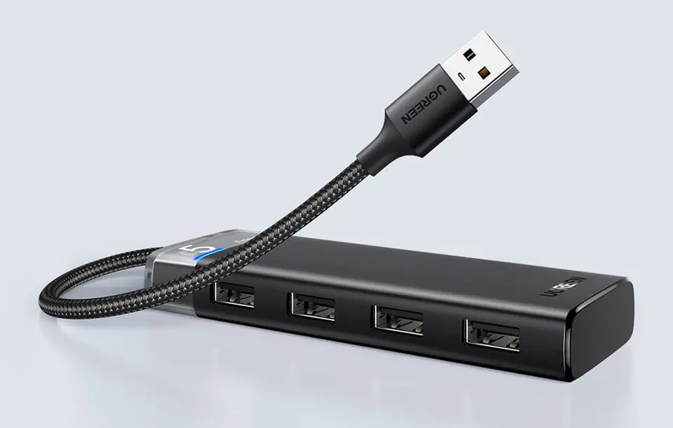 Adapter, hub USB-A do 4x USB-A UGREEN CM653 (szary)
