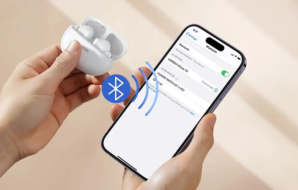 Słuchawki bezprzewodowe UGREEN WS200 HiTune T6 Hybrid ANC 15158 (białe)