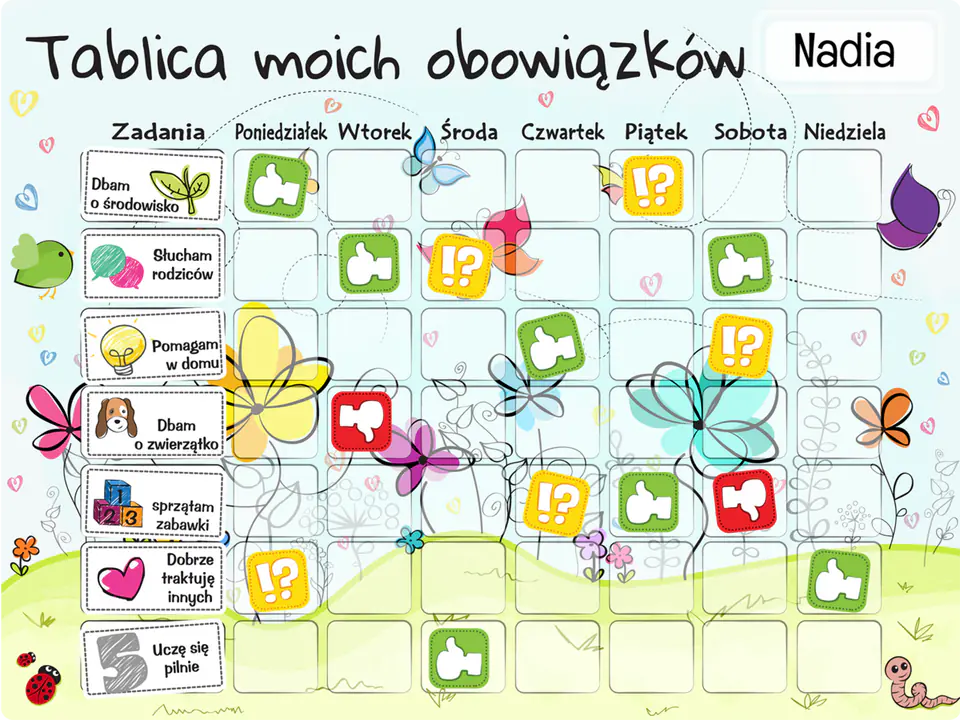 Magnetic Board, Motivational Mat for Children Kwiatuszki
