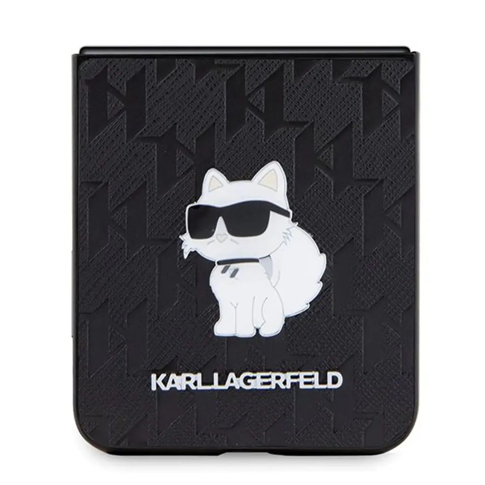 Karl Lagerfeld KLHCZF5SAPCHNPK Z Flip5 F731 hardcase czarny/black Saffiano Monogram Choupette Pin