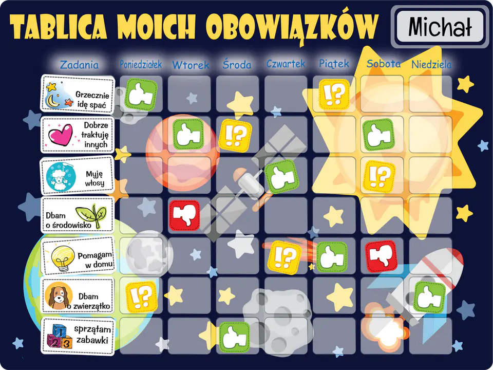 Magnetic Board, Motivational Mat for Kids Cosmos