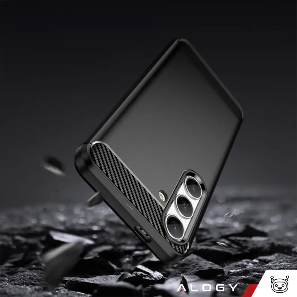 Etui do Samsung Galaxy S24+ Plus pancerne plecki obudowa na telefon case Alogy Carbon Silicone czarne