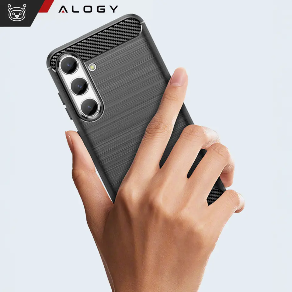 Etui do Samsung Galaxy S24+ Plus pancerne plecki obudowa na telefon case Alogy Carbon Silicone czarne