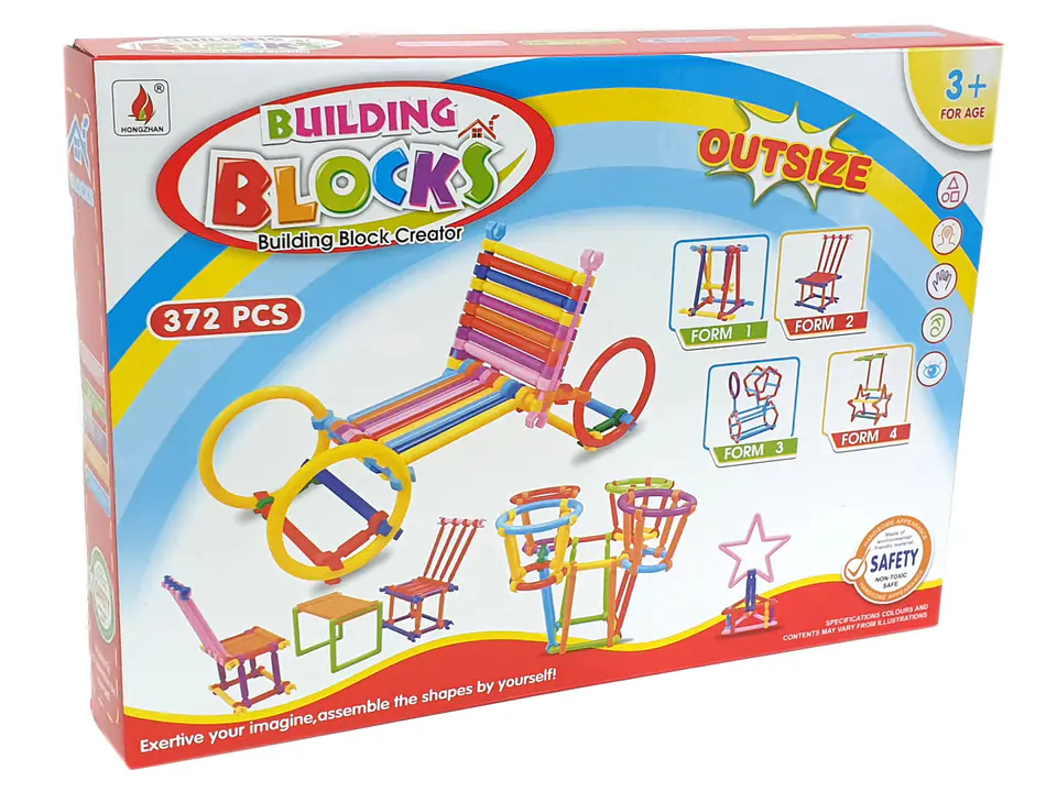 Straws, Construction Sticks, Educational Blocks 372 Elements 9041