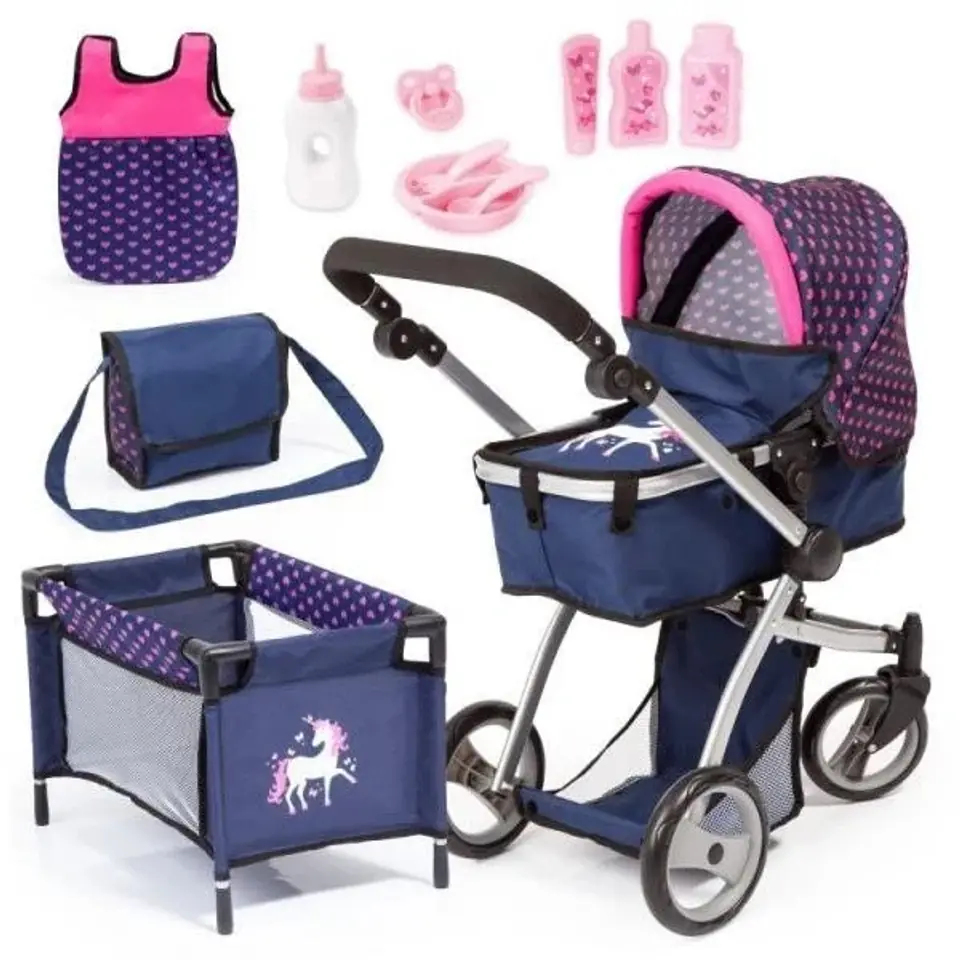 Dolls pram and outlet cot set