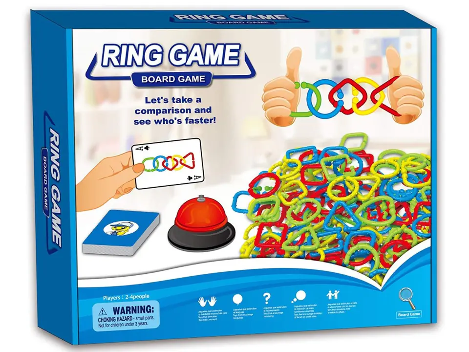 Puzzle Game Connect Hoop Shapes, Puzzle Ring Game Cards