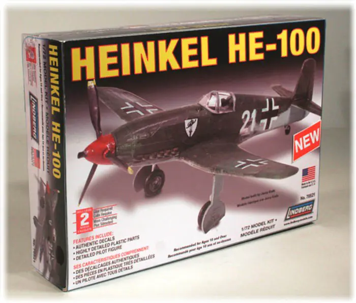 Plastic model for gluing Lindberg (USA) aircraft Heinkel HE-100