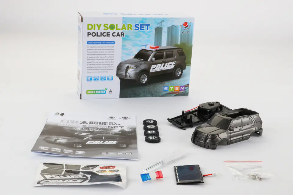 Solar Toy Car - Auto Police Car - Self-Assembly Kit