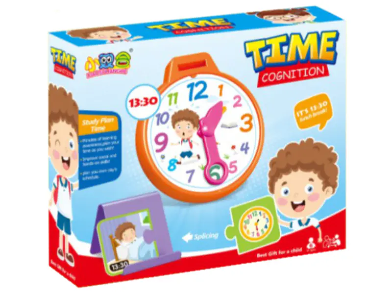 Clock For Learning Hours + 30 Cards Puzzle Educational Game Learning Hours