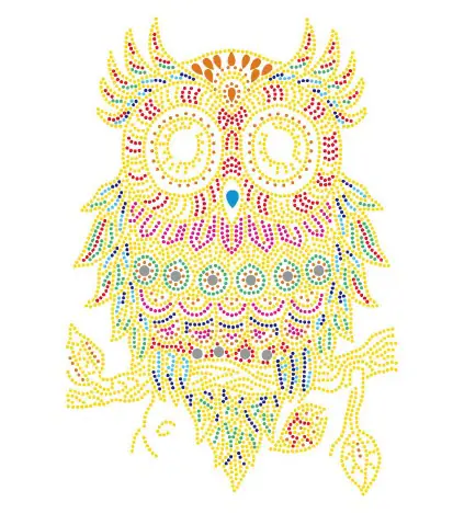 Diamond Embroidery, Painting, Diamond Mosaic Diamond Painting, COLORFUL OWL 30x40cm