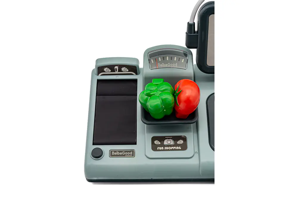 Educational shop cash register - microphone, scale, basket, accessories