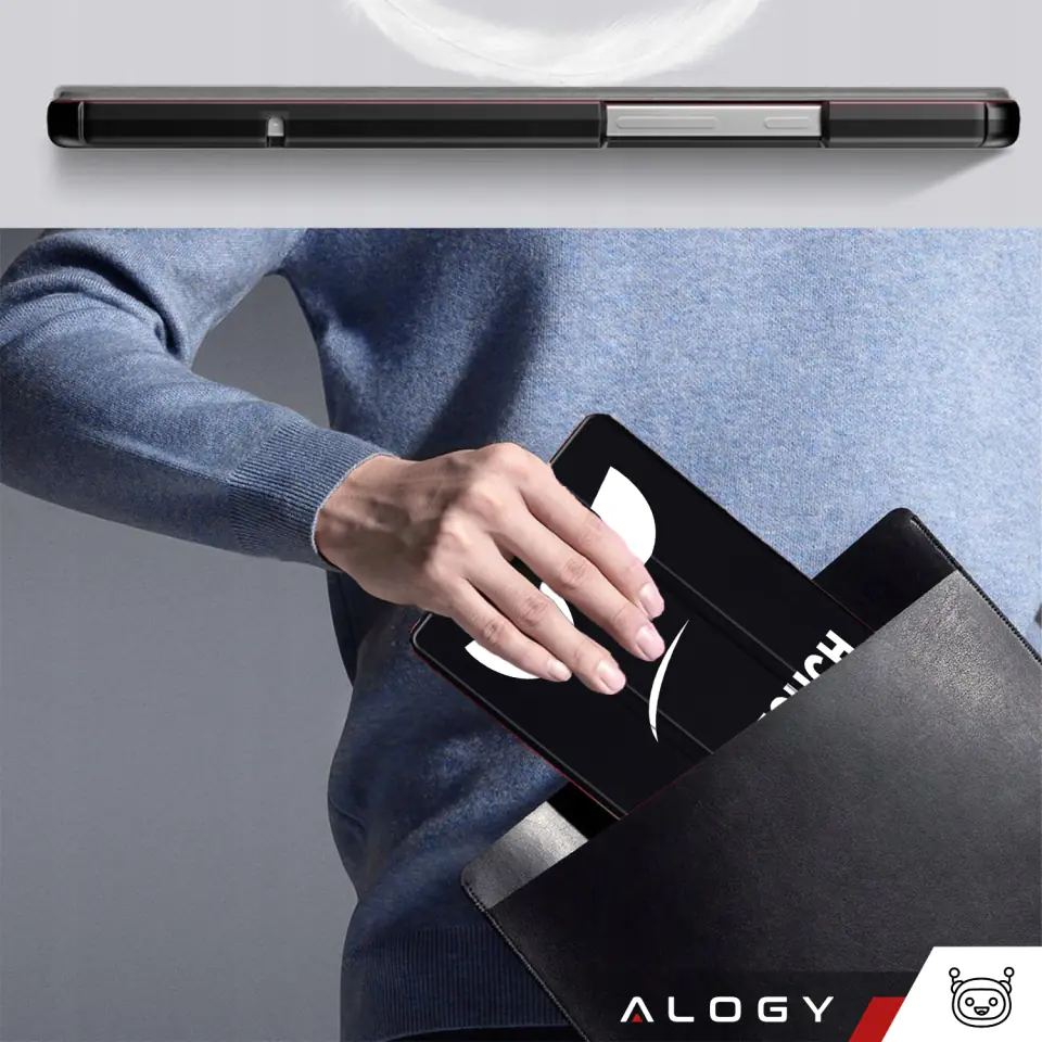 Etui do Samsung Galaxy Tab A9+ Plus 2023 11" (X210/X215/X216) obudowa z klapką na tablet Slim Case Alogy Don't touch me czarne
