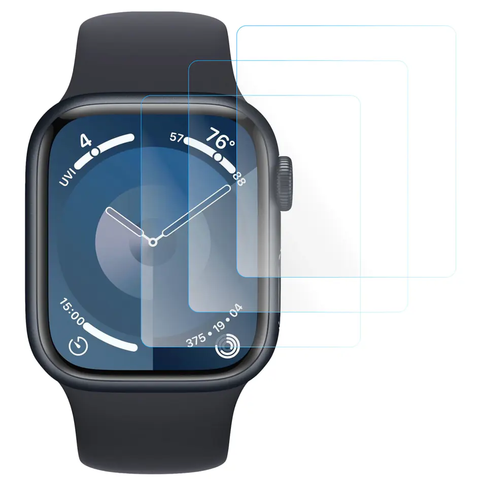 3x Folia Hydrożelowa do Apple Watch 9 41mm 3mk ARC ochronna na ekran Hybrydowa ŻEL Watch Protection™