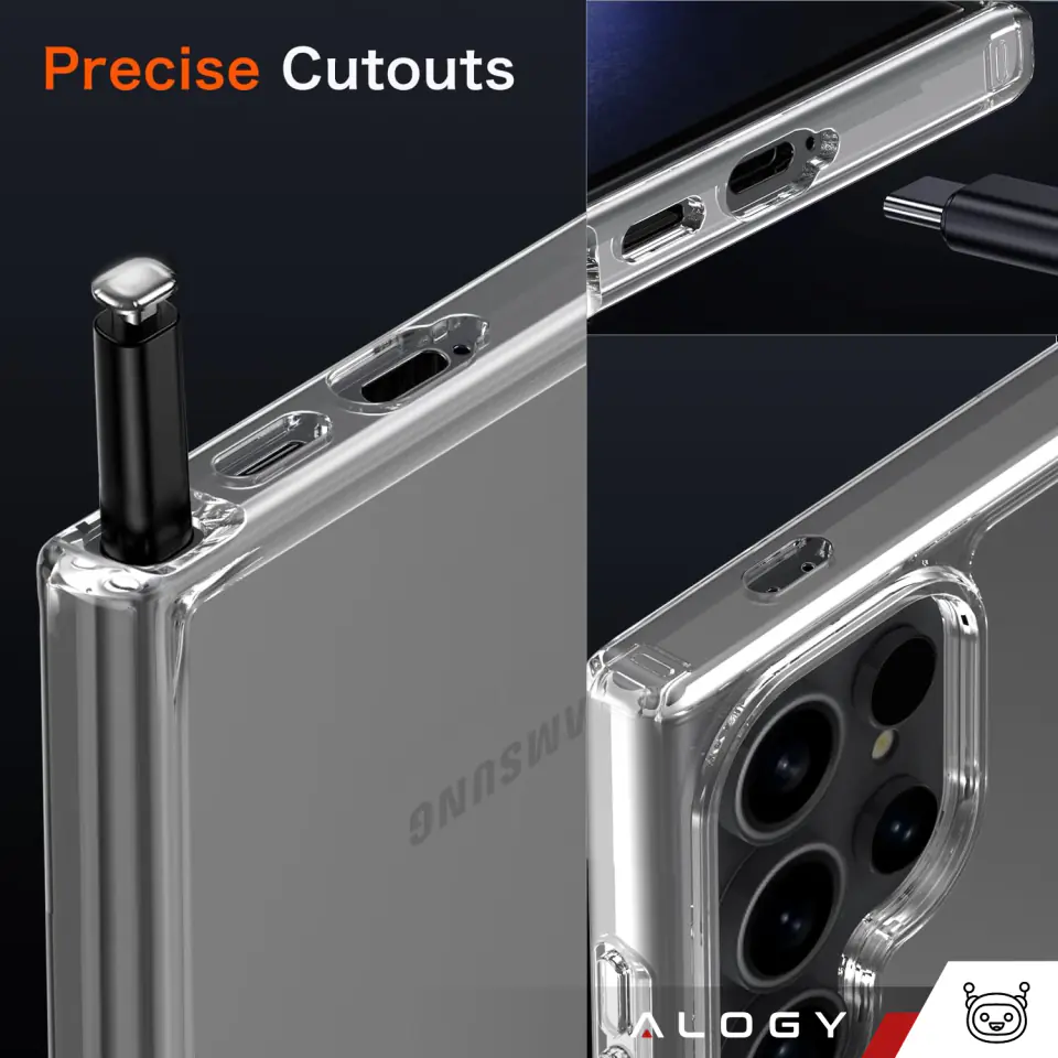 Etui do Samsung Galaxy S24 Ultra obudowa plecki futerał Hybrid Clear Case Alogy Przezroczyste