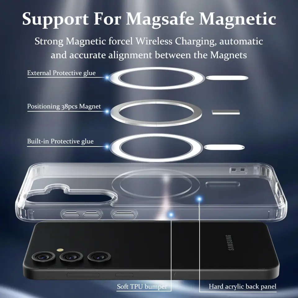 Etui do Samsung Galaxy S23 FE Plus Mag Safe Hybrid Case obudowa plecki Cover Anti-Shock Clear Alogy Przezroczyste