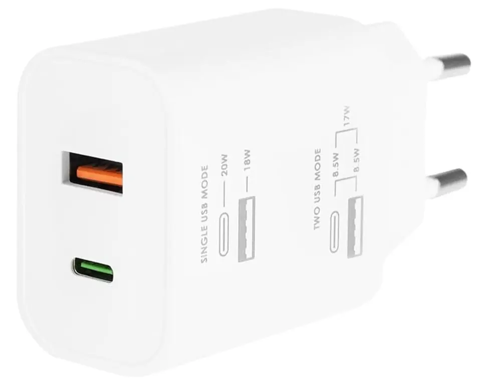 Ładowarka sieciowa eXtreme USB typ-C + USB PD QC 20W TC20CU