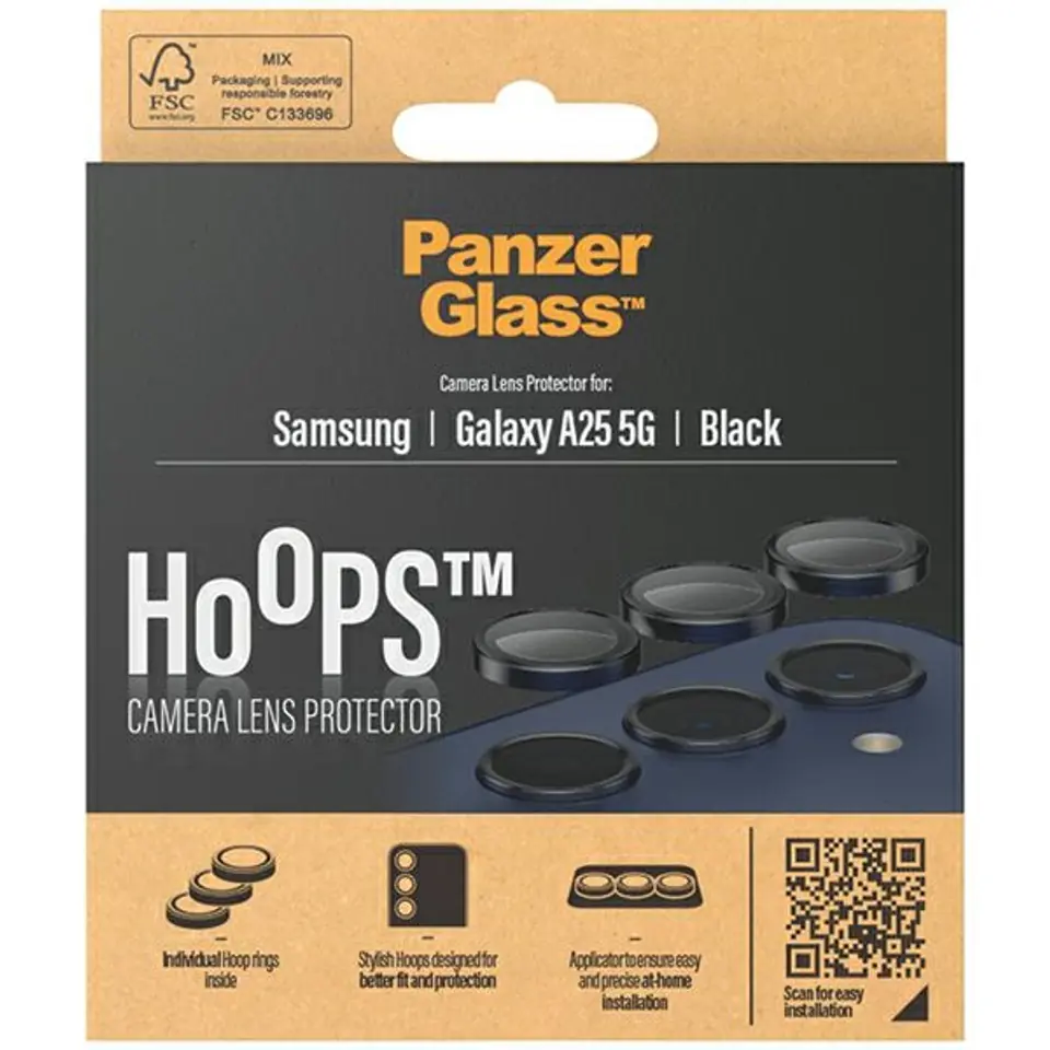 PanzerGlass Hoops Camera Sam A25 5Gczarny/black 1225 camera lens protector hoop optic rings