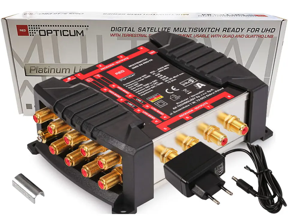 Multiswitch Opticum OMS 9/8 Pro-TR + zasilacz