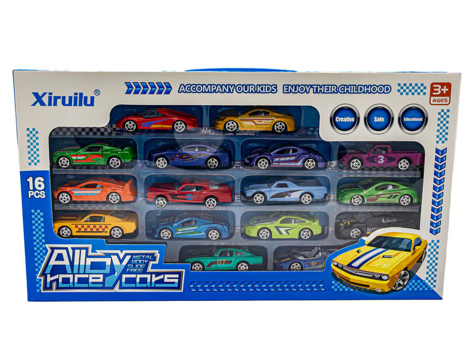 Car Set, Metal Cars Resoraki 16 Pieces