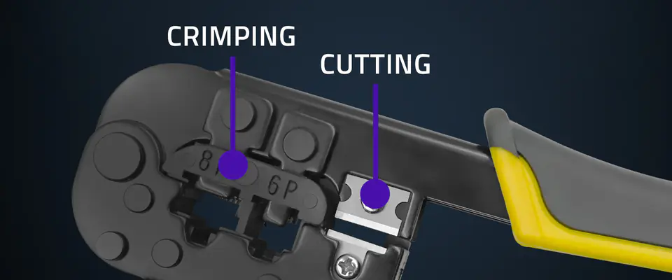 Qoltec Modułowa zaciskarka do cięcia i zaciskania kabli Ethernet 8P 6P