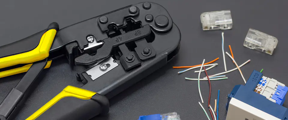 Qoltec Modułowa zaciskarka do cięcia i zaciskania kabli Ethernet 8P 6P