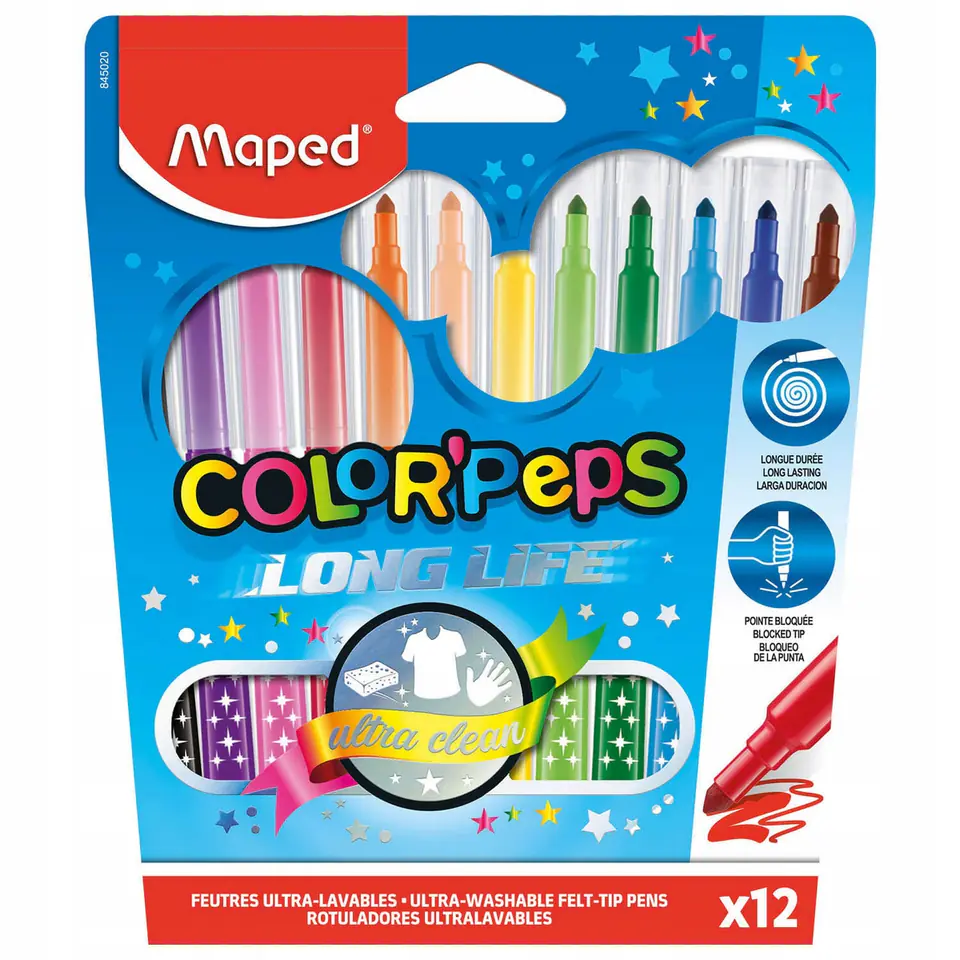 Flamastry MAPED COLORPEPS 12kolorów 845020