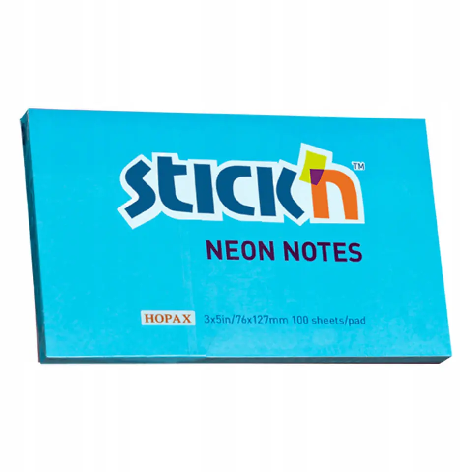 Bloczek STICK`N 127x76mm niebieski neonowy 100k 21213