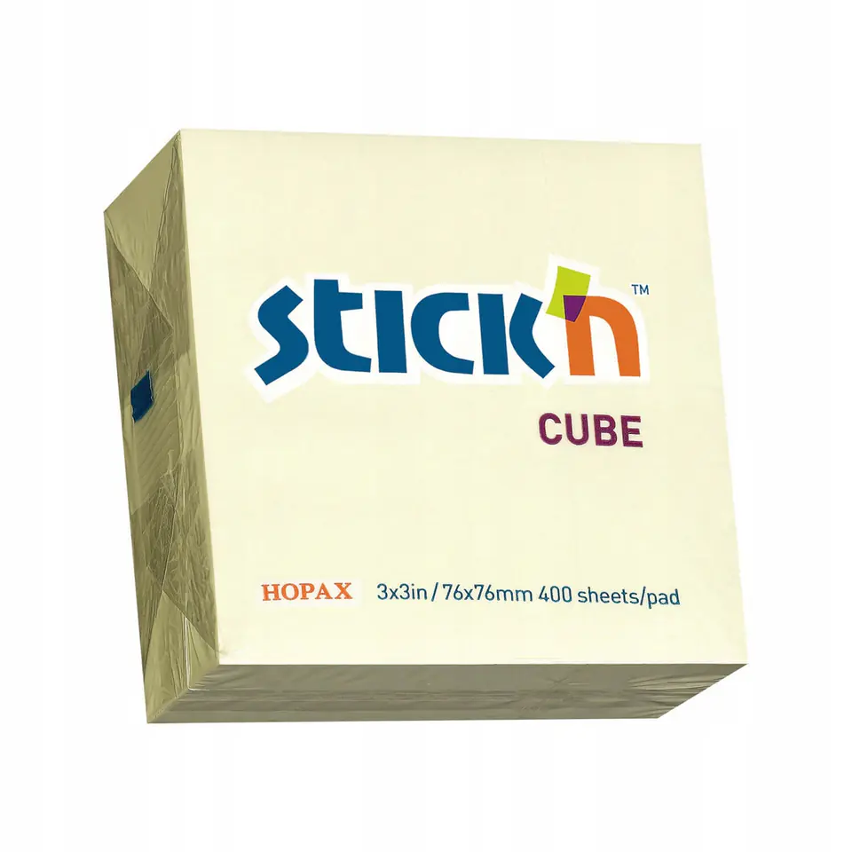 Bloczek STICk`N 76x76mm 400k żółty pastelowy 21072