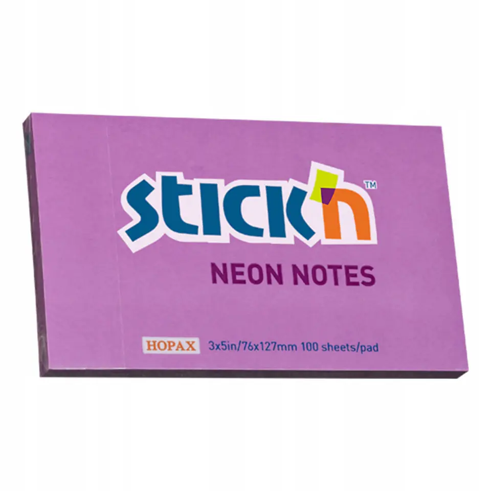 Bloczek STICK"N 127x76mm fioletowy neonowy 100k 21214 STICK"N