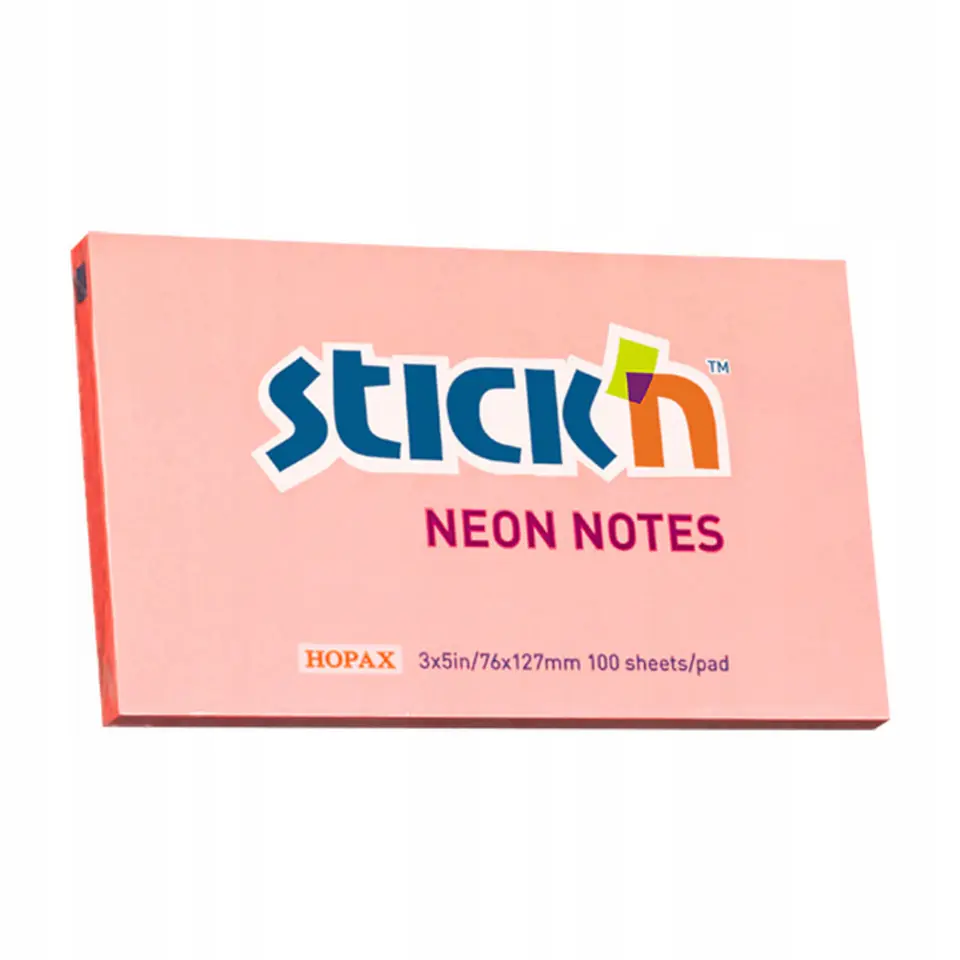 Bloczek STICK"N 127x76mm różowy neonowy 100k 21170 STICK"N