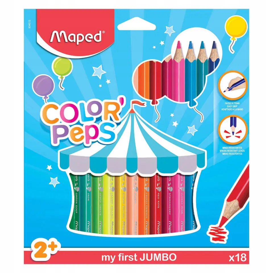 Kredki trójkątne MAPED COLORPEPS JUMBO 18kolorów 834012