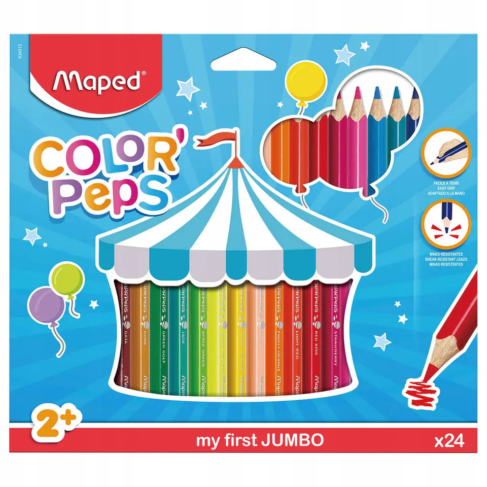 Kredki trójkątne MAPED COLORPEPS JUMBO 24kolorów 834013