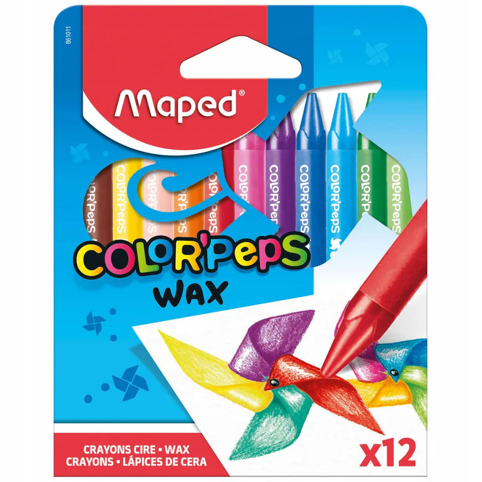 Kredki COLORPEPS świecowe 12 kolorów 861011 MAPED